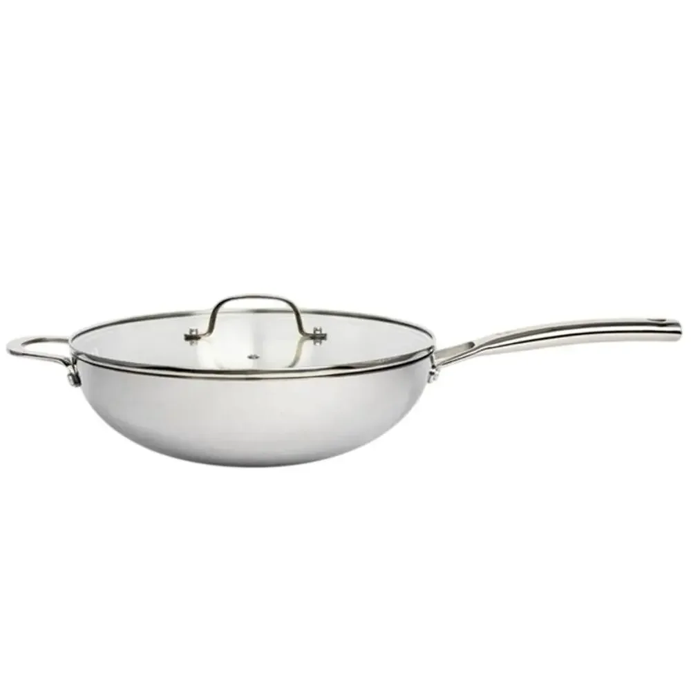 CoreClad 5 QT Tri-Ply Stainless Steel Wok Seville NEW NWT
